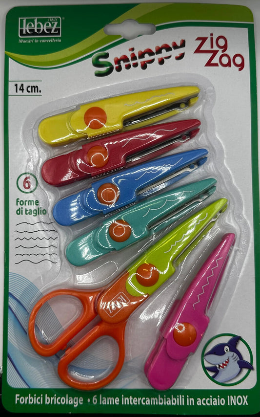 Forbici bricolage scolastiche con lame intercambiabili Snippy Zig Zag CT Creative