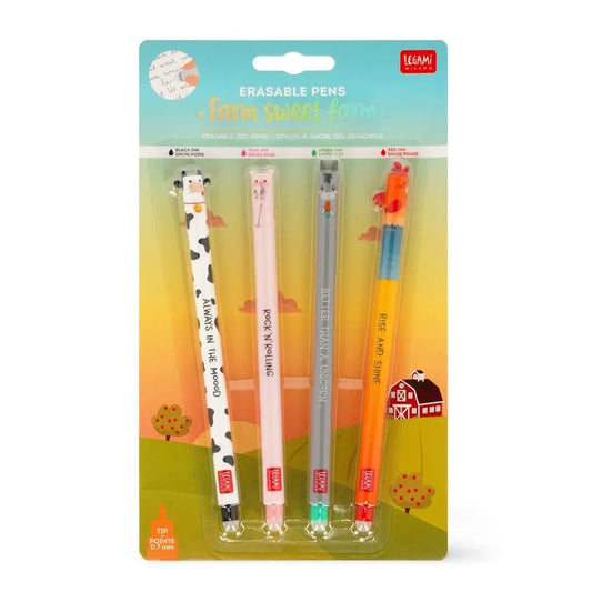 Set di 4 Penne Gel Cancellabili - Farm sweet farm CT Creative