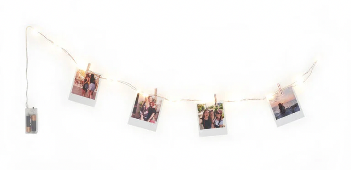 Filo di luci decorative con clip portafoto