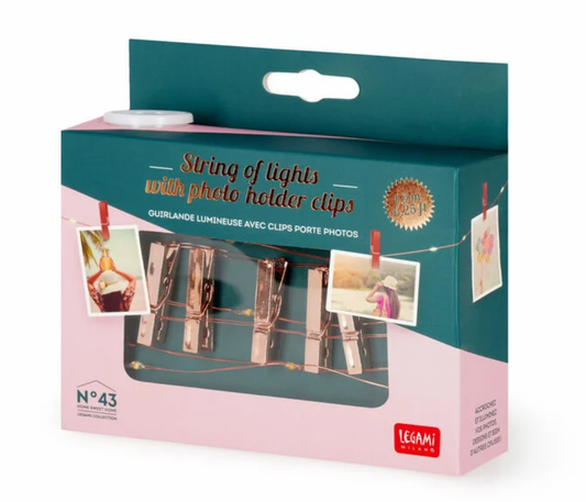 Filo di luci decorative con clip portafoto