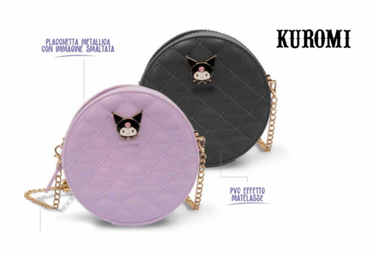 Borsetta tonda trapuntata Kuromi